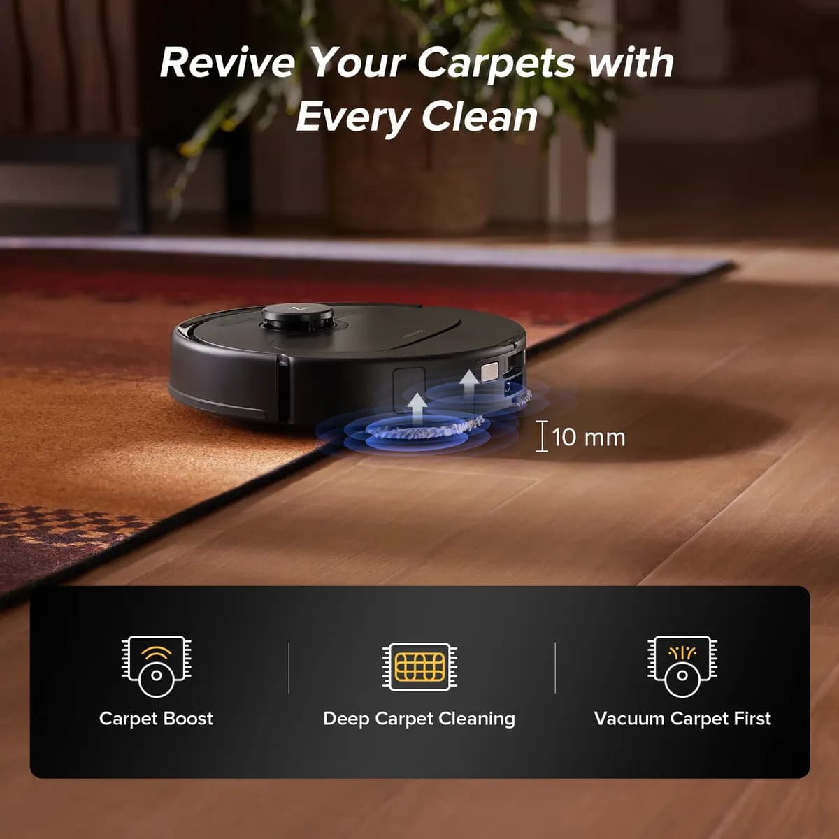 Roborock QV 35A Black [8000 Pa, 13.78 x 13.9 x 3.80 in, multifunctional dock]