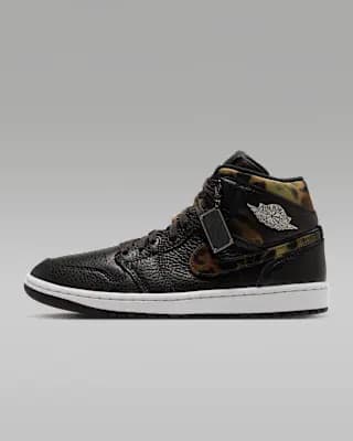 Air Jordan 1 Mid SE Women's Shoes Black/Velvet Brown/Chalk [Black/Velvet Brown/Chalk, Leather upper, Foam midsole]