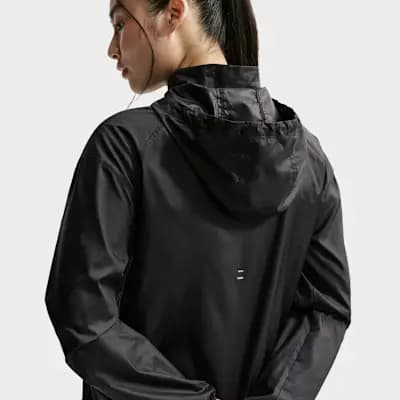 Nike Tempo Women's Repel Running Jacket Black [Black, Bungees on the hood let you tuck in tight., Whistle at the collar is easy to access.]