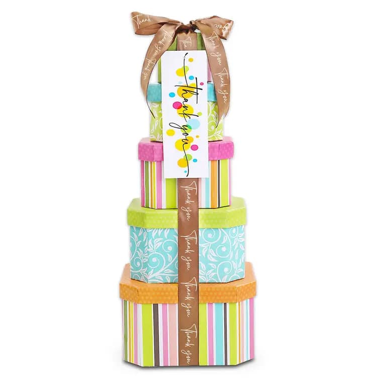Thank You Treats Gift Tower of Treats [14.5x6x6, Paperboard, Contains: Milk, Wheat, Egg, Butter,, 734038081327]