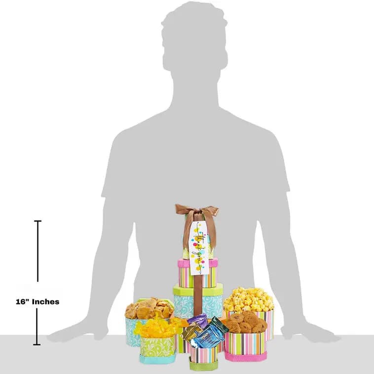 Thank You Treats Gift Tower of Treats [14.5x6x6, Paperboard, Contains: Milk, Wheat, Egg, Butter,, 734038081327]