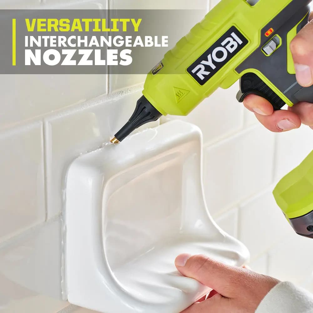 RYOBI 18V ONE+ Glue Gun Kit [Voltage 18V, Fuel Gauge Integrated LEDs, Capacity 2Ah]