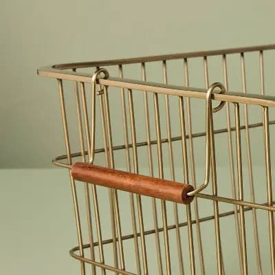 Hearth & Hand with Magnolia Pantry Brass Wire Storage Basket - Hearth & Hand™ with Magnolia [3.84 Pounds, Spot or Wipe Clean, 324-03-2393]