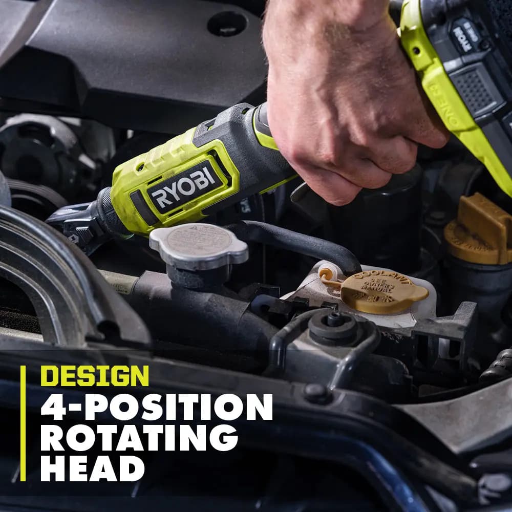 RYOBI 18V ONE+ Multi-Size Ratchet Kit [Capacity 1.5Ah, RPM 0 - 260, Anvils Reversible 1/4" and 3/8" drive]