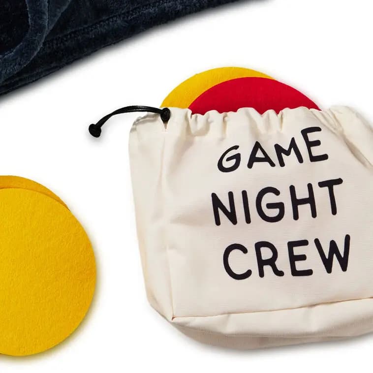 Game Night Checkerboard Blanket With Playing Pieces [Count 1 blanket, 1 bag, 24 playing pieces, Item number 1SNN1247, Message (on blanket) Playing for Keeps; (on game]