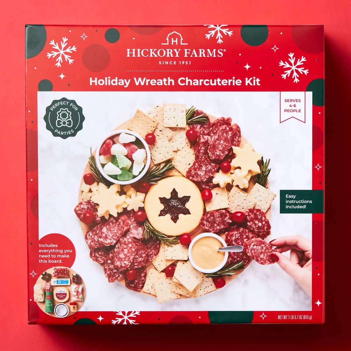 Holiday Wreath Charcuterie Board Kit [5 oz, 4 oz, 2 oz]