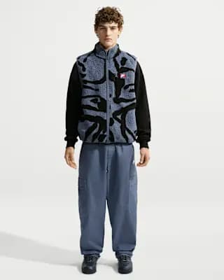 Nike Club Men's Winterized Fleece Full-Zip Vest Diffused Blue [Body: 100% polyester. Lining: 100% nylon., Machine wash, XS-4XL]