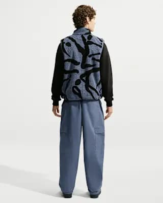 Nike Club Men's Winterized Fleece Full-Zip Vest Diffused Blue [Body: 100% polyester. Lining: 100% nylon., Machine wash, XS-4XL]