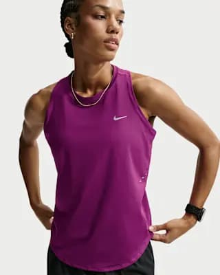 Nike Swift Women's Dri-FIT Running Tank Top True Berry [True Berry, Reflective details, Curved hem]