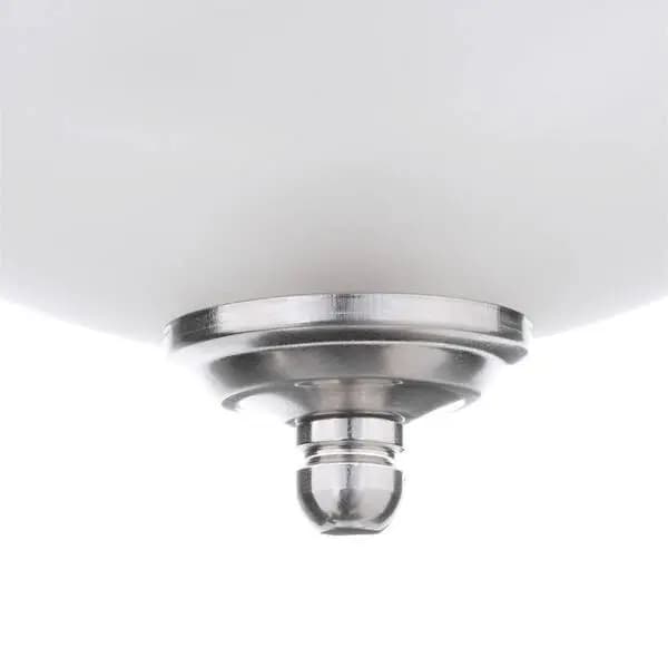 Commercial Electric 13 in. 2-Light Brushed Nickel Flush Mount with Frosted Glass Shade (2-Pack), EFG8012A-BN [Design Style: Round, Dimmable Capability: Dimmable, Features: No Addit