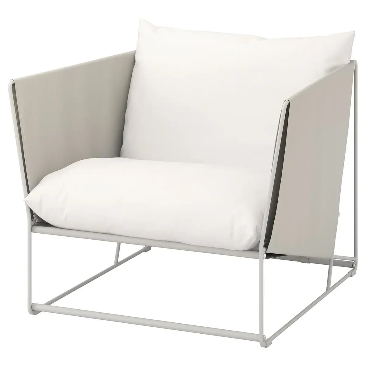 IKEA HAVSTEN Armchair, outdoor, beige/beige [Width 38 5/8 ", Depth 37 ", Height 35 3/8 "]