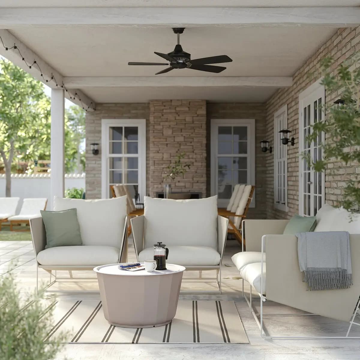 IKEA HAVSTEN Armchair, outdoor, beige/beige [Width 38 5/8 ", Depth 37 ", Height 35 3/8 "]