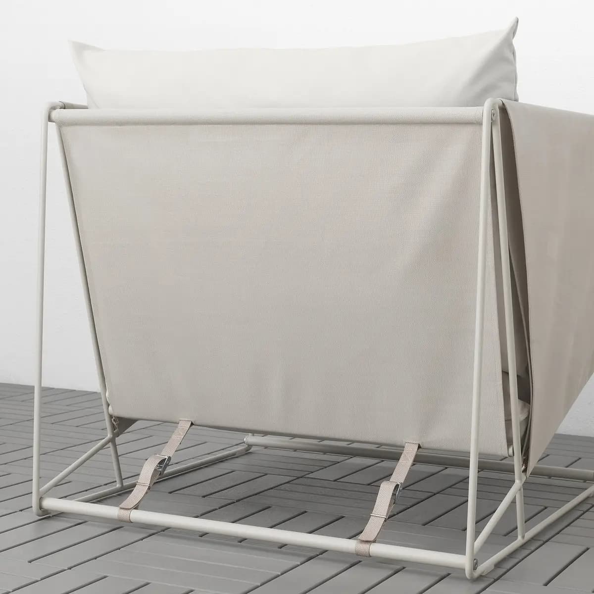 IKEA HAVSTEN Armchair, outdoor, beige/beige [Width 38 5/8 ", Depth 37 ", Height 35 3/8 "]