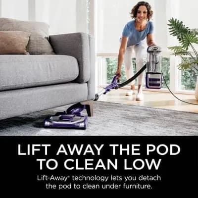 Shark Navigator Powered Lift-Away Upright Vacuum NV586 12" Cleaning Path Purple: HEPA Filter, Pet Hair, Swivel Head, Multi-Surface, 25' Cord [12 Inches, 1140 Watts, Electric]