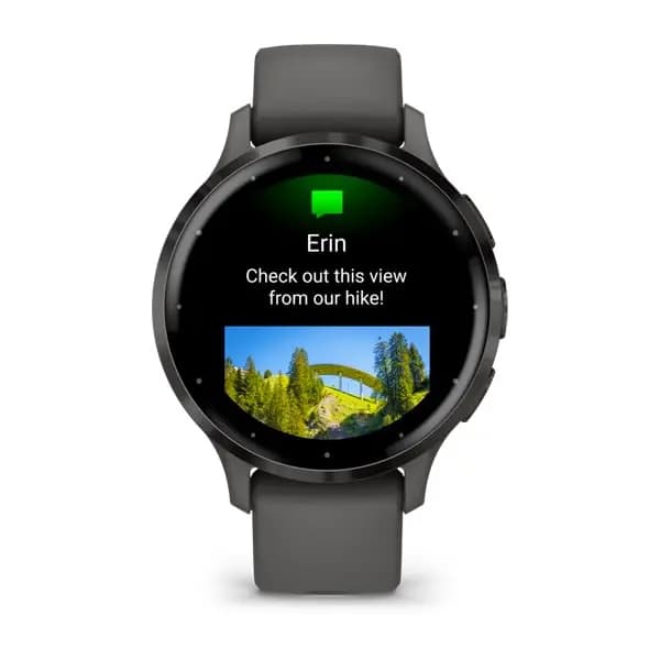 Garmin Venu 3S Slate Stainless Steel Bezel with Pebble Gray Case and Silicone Band [AMOLED (optional always-on mode), Swim, 5 ATM, 1.2" (30.4 mm) diameter]