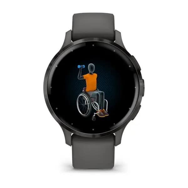 Garmin Venu 3S Slate Stainless Steel Bezel with Pebble Gray Case and Silicone Band [AMOLED (optional always-on mode), Swim, 5 ATM, 1.2" (30.4 mm) diameter]