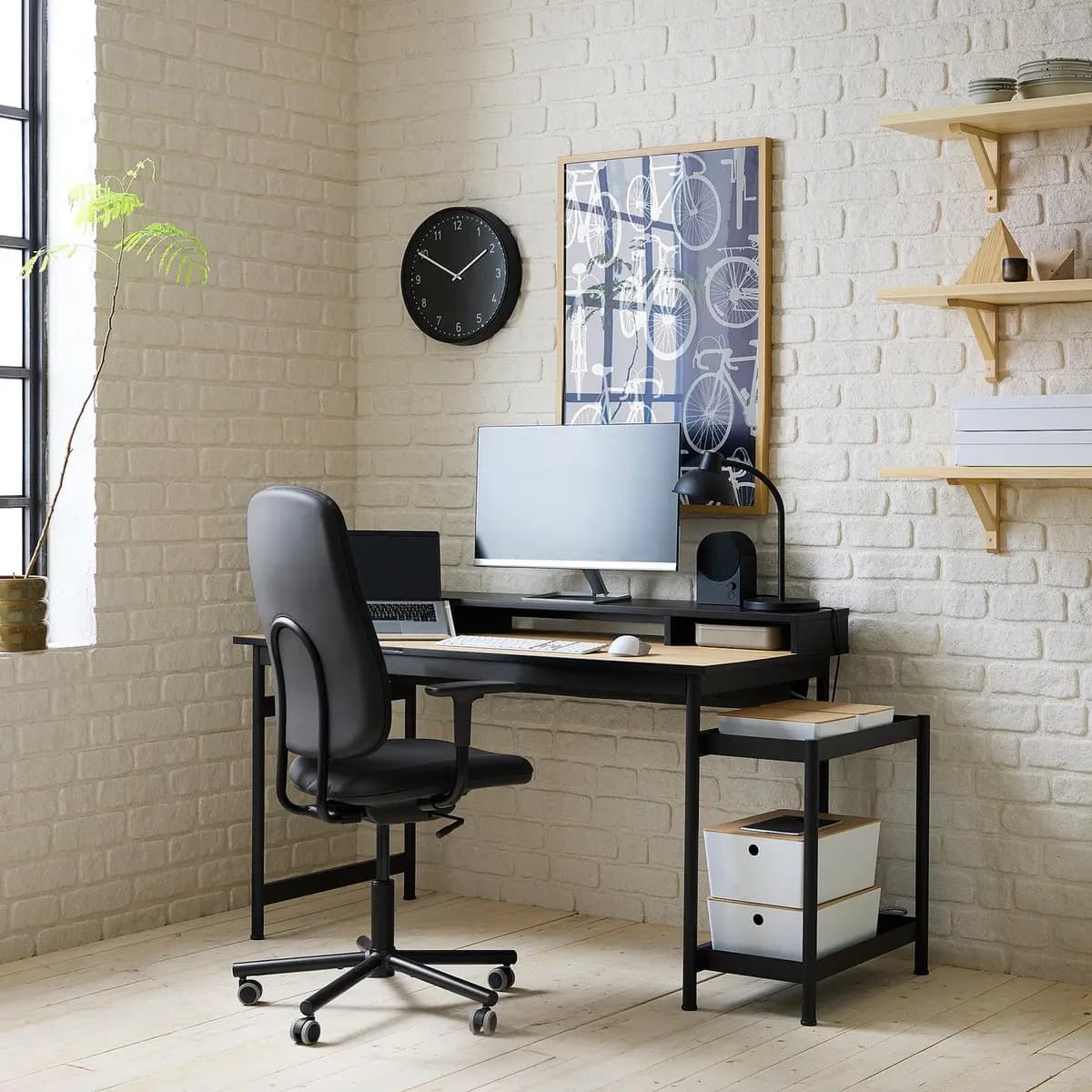 IKEA MULLSJÖ Desk, oak veneer [Width 53 1/8 ", Depth 27 1/2 ", Height 29 7/8 "]