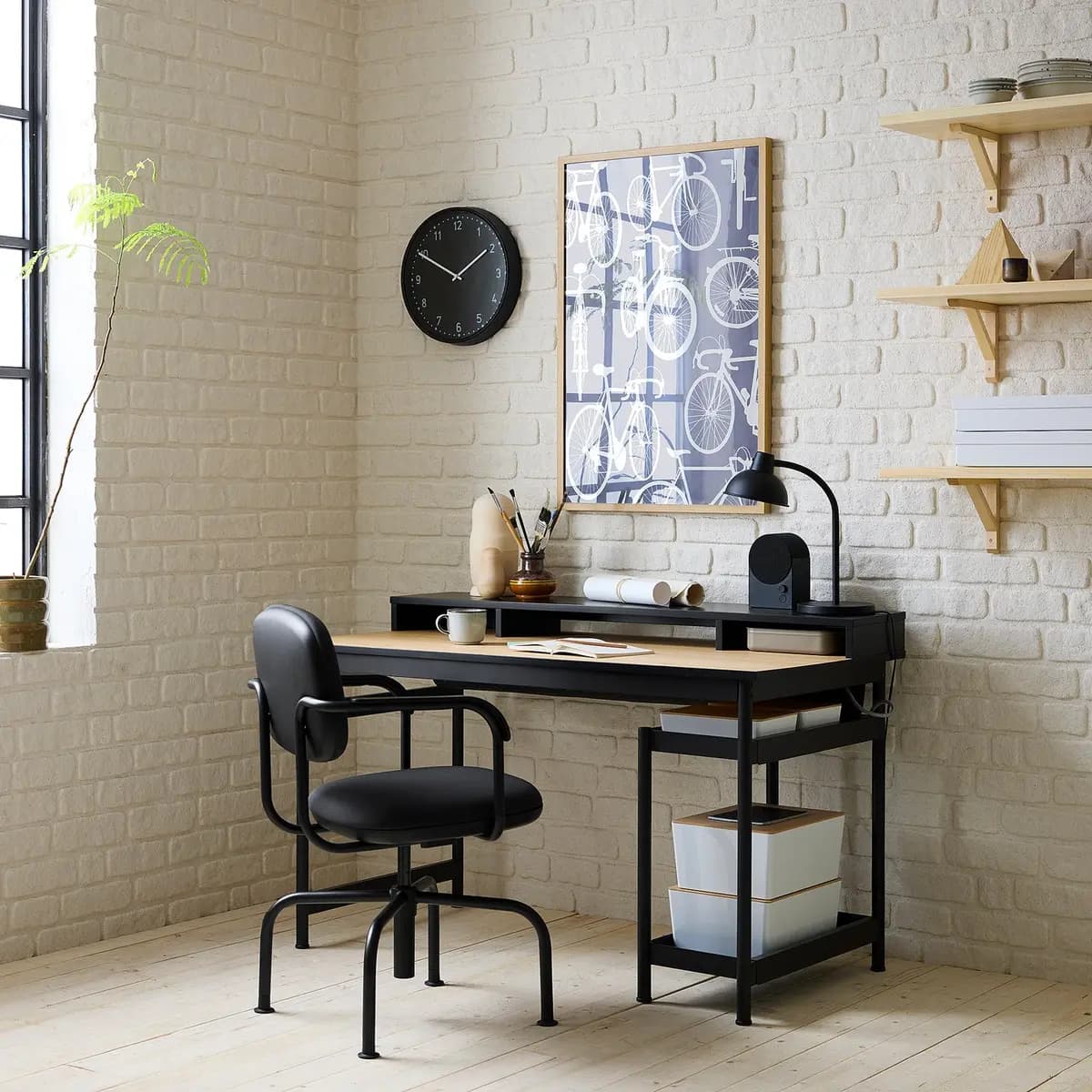 IKEA MULLSJÖ Desk, oak veneer [Width 53 1/8 ", Depth 27 1/2 ", Height 29 7/8 "]