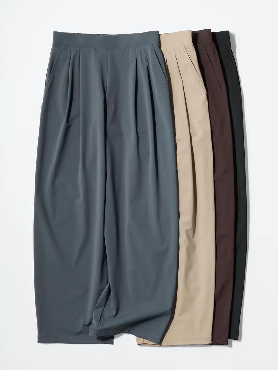 Uniqlo Ultra Stretch Active Wide Pants Dark Gray [77% Nylon, 23% Spandex, Imported, Ultra Stretch fabric.]