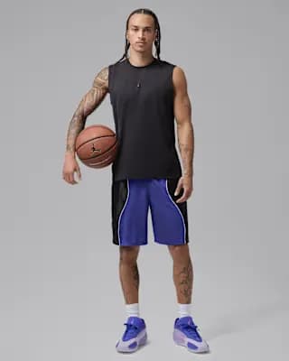 Jordan Sport Men's Dri-FIT 9" Y2K Shorts Light Concord/White/Black [Body: 100% Polyester; Pocket Bags: 100% Polyester, Machine wash, XS-3XL]