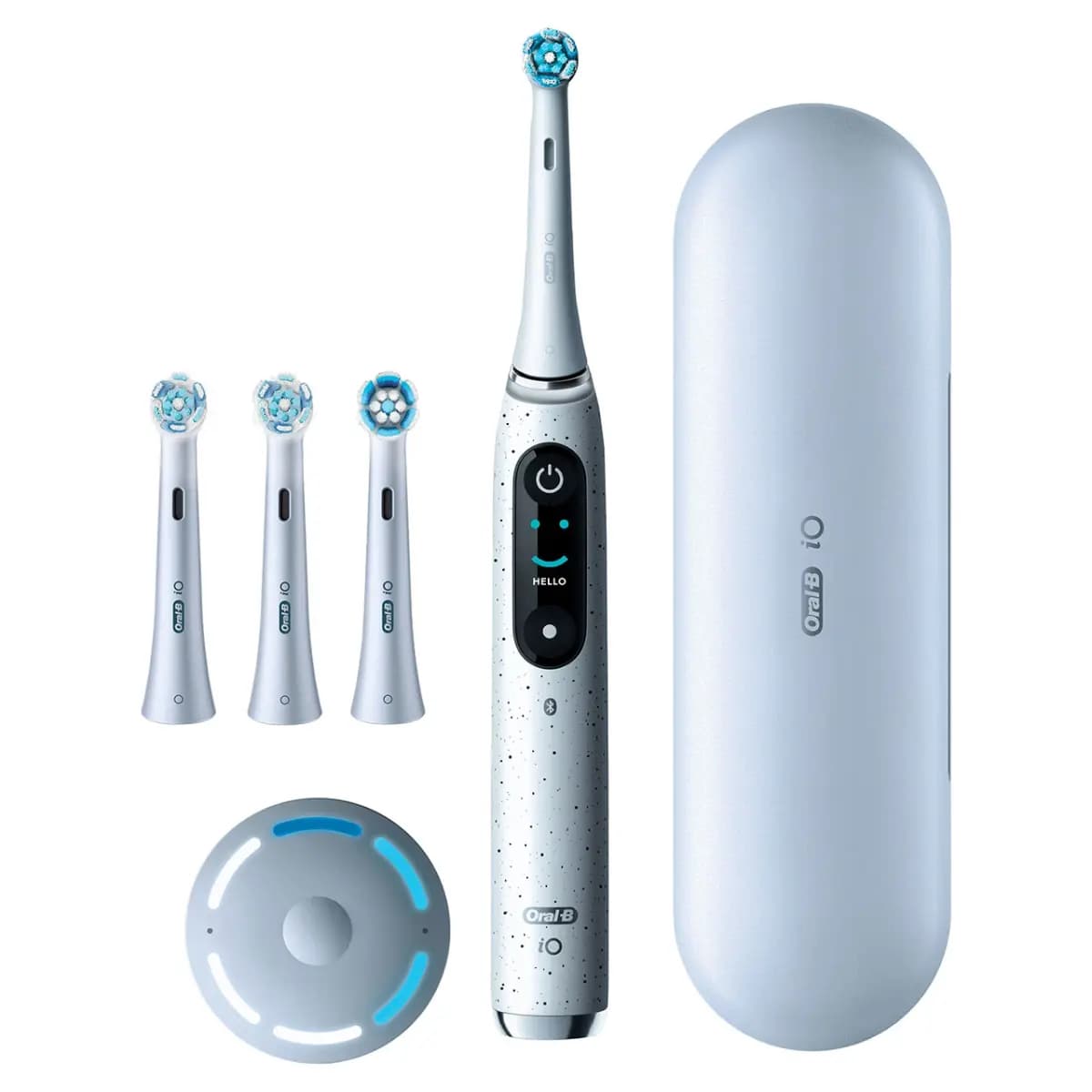 Oral-B iO Series 9 Twin Pack, Aqua Marine [7 SMART Brushing Modes, Interactive Color Display, Artificial Intelligence + 3D]