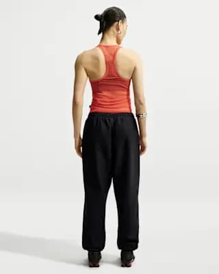 Nike Studio Fleece Heavyweight Women's Oversized High-Rise Joggers Total Black/Sail [Body: 80% Cotton/20% Polyester. Rib: 97% Cotton/3% Spandex., Machine wash, XXS (00)-XXS Tall]