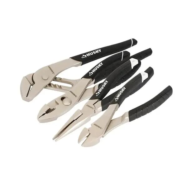 Husky 4-Piece Pliers Set, 90929 [Hand Tool Type: Plier Set, Individual/Set: Set, Number of Pieces: 4]