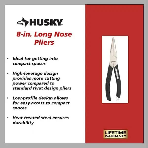Husky 4-Piece Pliers Set, 90929 [Hand Tool Type: Plier Set, Individual/Set: Set, Number of Pieces: 4]