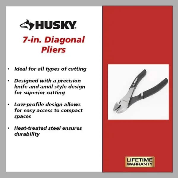 Husky 4-Piece Pliers Set, 90929 [Hand Tool Type: Plier Set, Individual/Set: Set, Number of Pieces: 4]