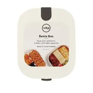 W&P Design Reusable Modular Bento Lunch Box 3 Adjustable Compartments Cream [Capacity (Volume) 1.5 Liter, Care & Cleaning Dishwasher-Safe, Microwave-Safe]