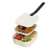 W&P Design Reusable Modular Bento Lunch Box 3 Adjustable Compartments Cream [Capacity (Volume) 1.5 Liter, Care & Cleaning Dishwasher-Safe, Microwave-Safe]