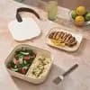 W&P Design Reusable Modular Bento Lunch Box 3 Adjustable Compartments Cream [Capacity (Volume) 1.5 Liter, Care & Cleaning Dishwasher-Safe, Microwave-Safe]
