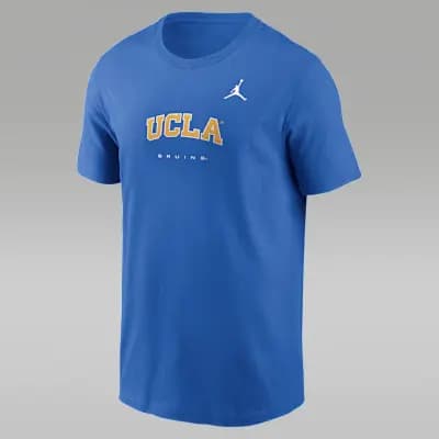 UCLA Courtside Men's Jordan Brand Dri-FIT College T-Shirt Light Blue [Light Blue, Jersey fabric has a soft, lightweight feel., 57% cotton/43% polyester]