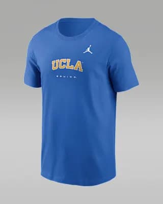 UCLA Courtside Men's Jordan Brand Dri-FIT College T-Shirt Light Blue [Light Blue, Jersey fabric has a soft, lightweight feel., 57% cotton/43% polyester]