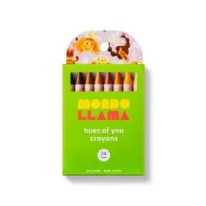 24ct Hues of You Crayons - Mondo Llama™: Multicultural Crayons, School Supplies for Kids, 24 Pack [Dimensions (Overall) 3.75 Inches (L), 2.75 Inches (W), Suggested Age 3 Years and 