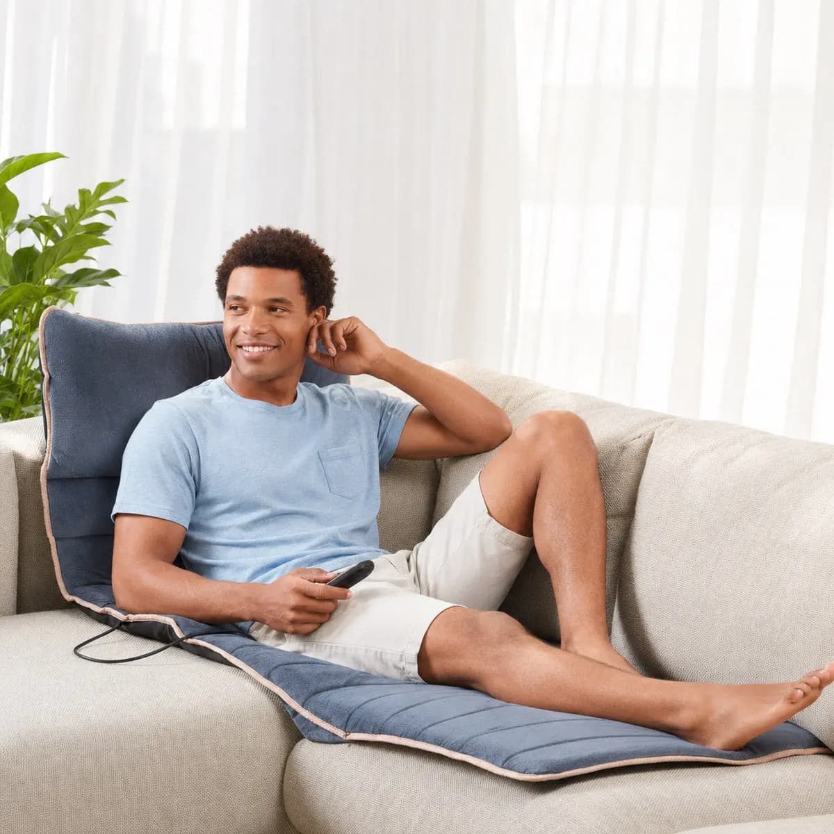 Sharper Image Heated Full Body Massage Mat [69" L x 23.6" W x 1.6" H, 5 lbs, Optional heat function for added relaxation]