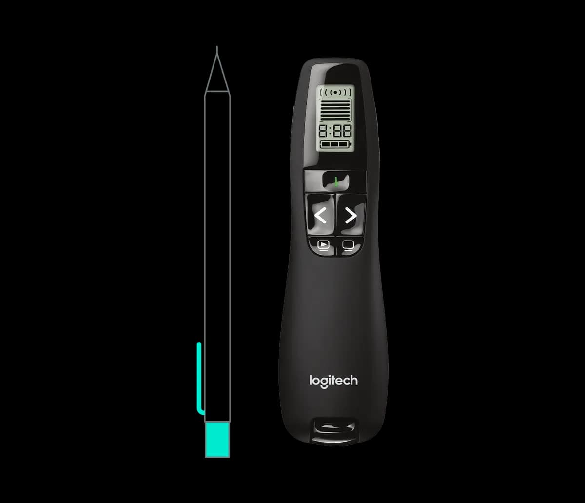 Logitech R800 - Black [5.28 in (134 mm), 1.5 in (38 mm), 1.1 in (28 mm)]