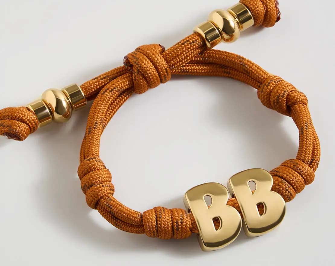 BaubleBar Knotty Initial Custom Bracelet - Toffee Double Letters Gold [Adjustable pull-tie so you can get a perfect fit, Personalized with the capital letter of yo, Choose from a g