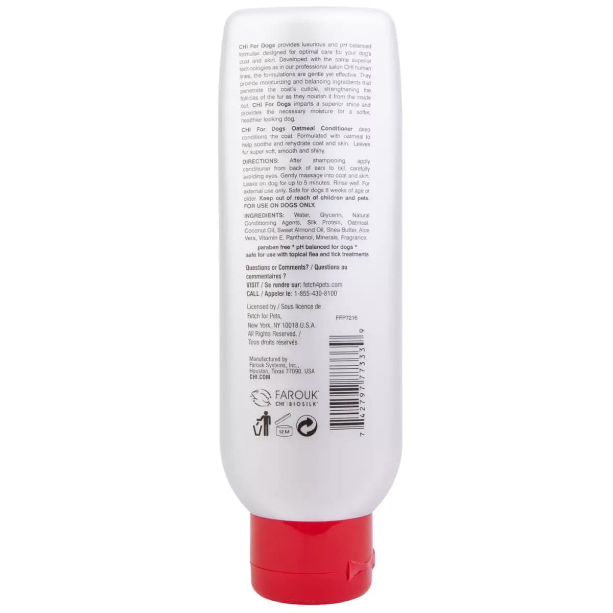 CHI® Oatmeal Dog Conditioner for Dry Skin - 6 oz [Intended For All dogs, Includes 6 Fl oz bottle of dog conditioner, Health Consideration Skin & Coat, Use Indoor and Outdoor use]