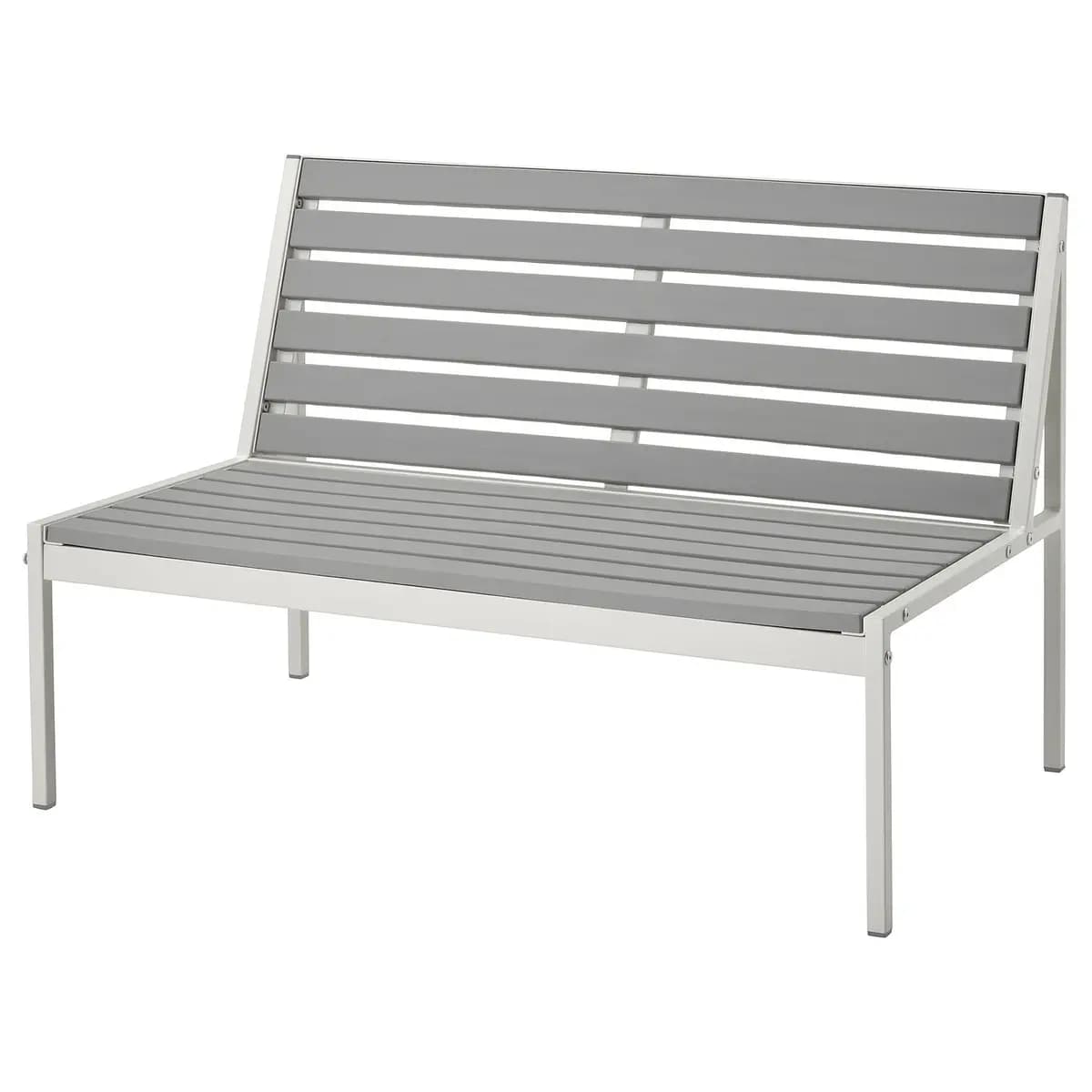 IKEA JOLPEN Loveseat, outdoor, white/gray 39 3/8x23 1/4x26 3/8 " [Depth 23 1/4 ", Height 26 3/8 ", Seat depth 17 3/8 "]