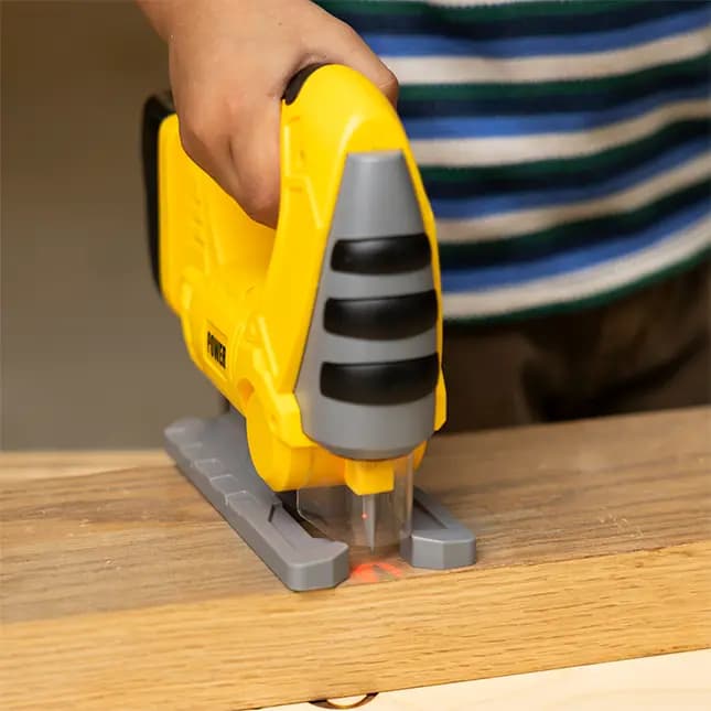 Fat Brain Toys 3-in-1 Power Tool Set Pretend Play Toys for Kids Ages 3 and Up [Set of 3 pretend power tools, Encourages fine motor skills, imaginative play, role play, creativity, 