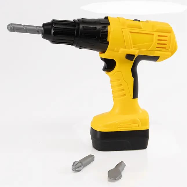 Fat Brain Toys 3-in-1 Power Tool Set Pretend Play Toys for Kids Ages 3 and Up [Set of 3 pretend power tools, Encourages fine motor skills, imaginative play, role play, creativity, 