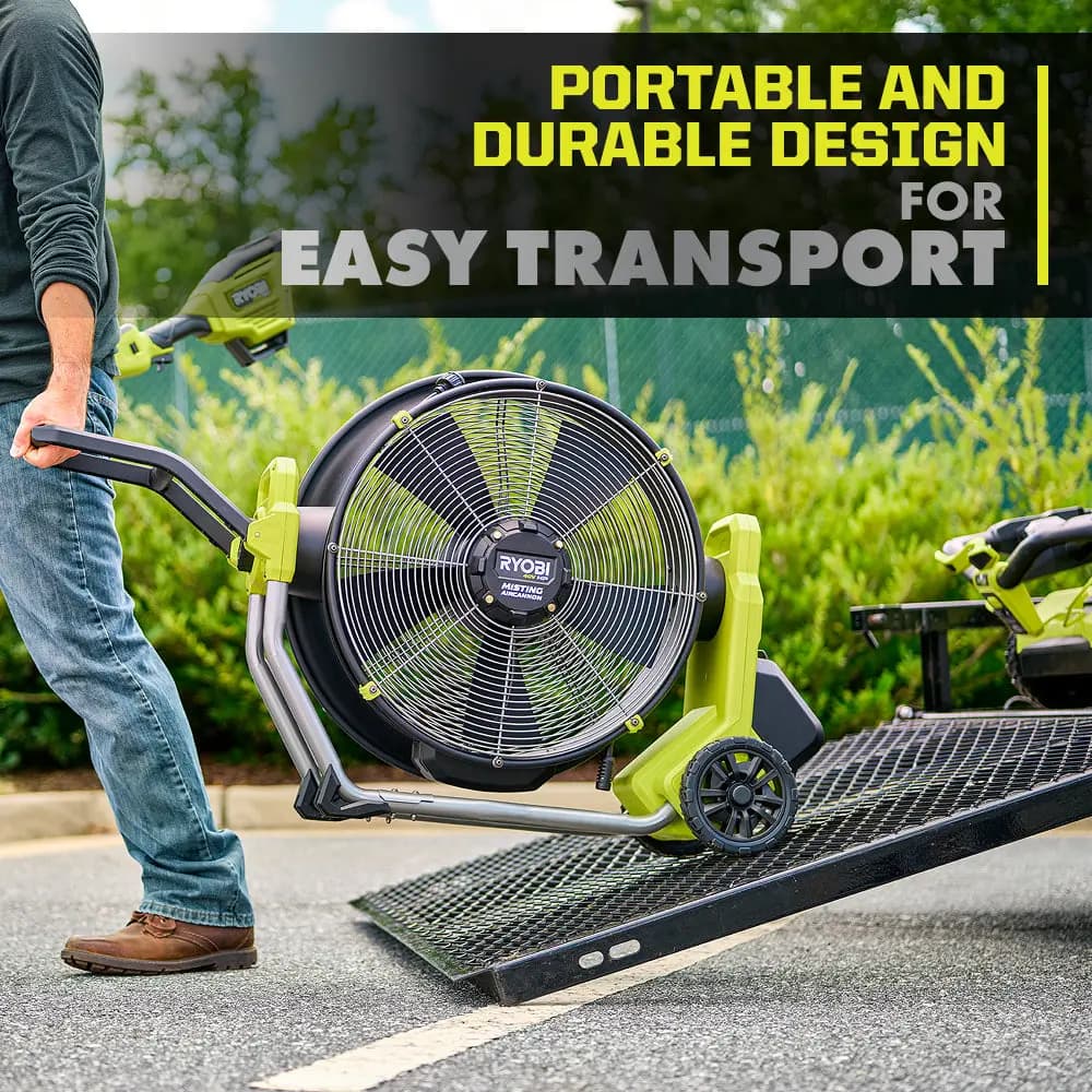 RYOBI 40V HP Brushless Hybrid 18" Misting Air Cannon [Power Source Cordless, Blade Diameter 18", CFM 5,000]