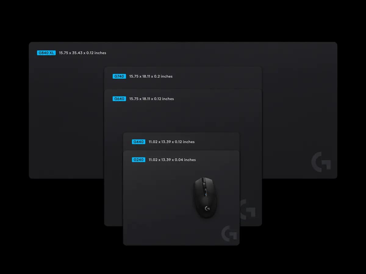 Logitech G440 - Black [11.02 in (280 mm), 13.39 in (340 mm), 0.12 in (3 mm)]