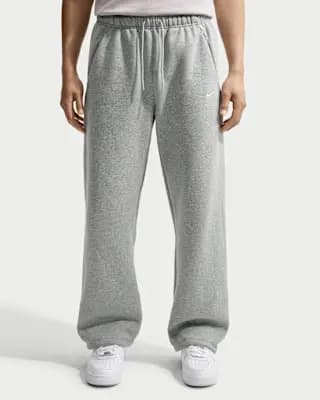 Nike Solo Fleece Men's Bungee Pants Dark Grey Heather/Sail [Body: 82% cotton/18% polyester. Pockets: 100% cotton., Machine wash, XS-4XL Tall]