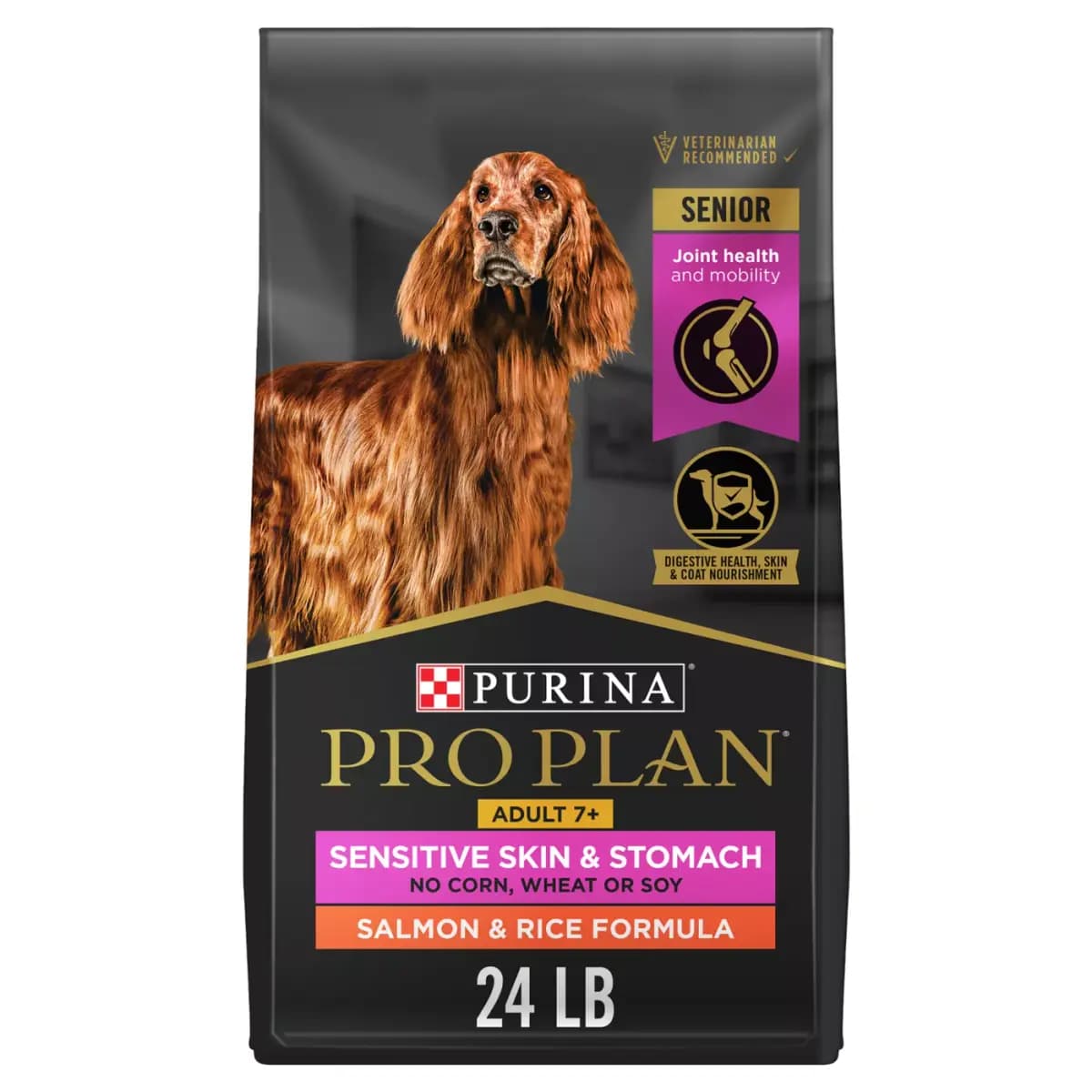 Pro Plan Sensitive Skin & Stomach Formula Purina Pro Plan Sensitive Skin and Stomach Dry Dog Food Senior Adult 7+ Salmon and Rice Formula [Item Number 5308566, Brand Pro Plan Sensi