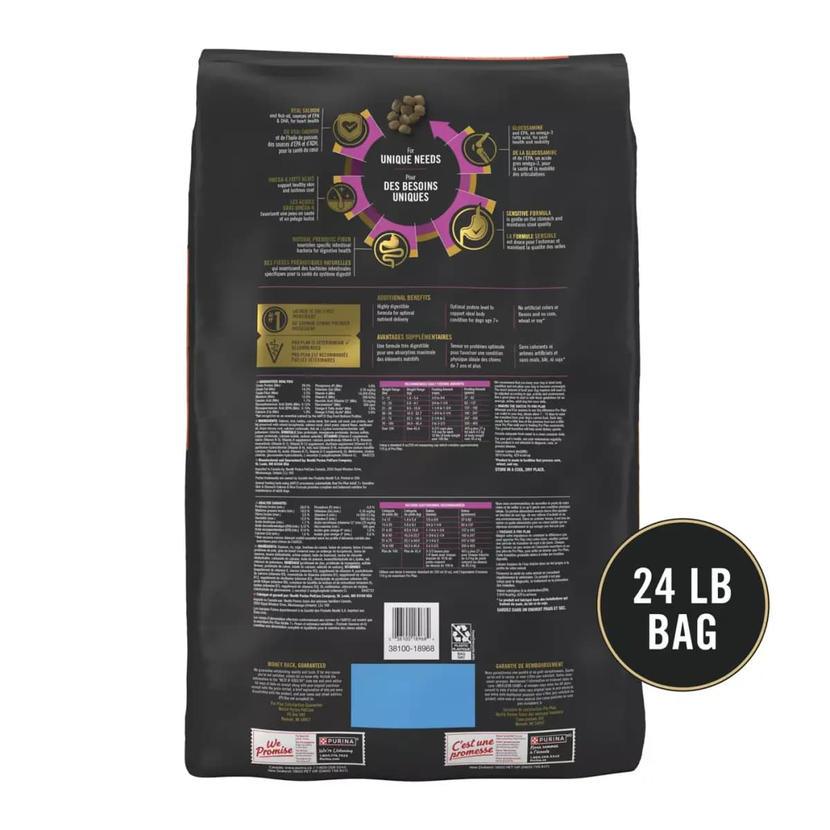 Pro Plan Sensitive Skin & Stomach Formula Purina Pro Plan Sensitive Skin and Stomach Dry Dog Food Senior Adult 7+ Salmon and Rice Formula [Item Number 5308566, Brand Pro Plan Sensi