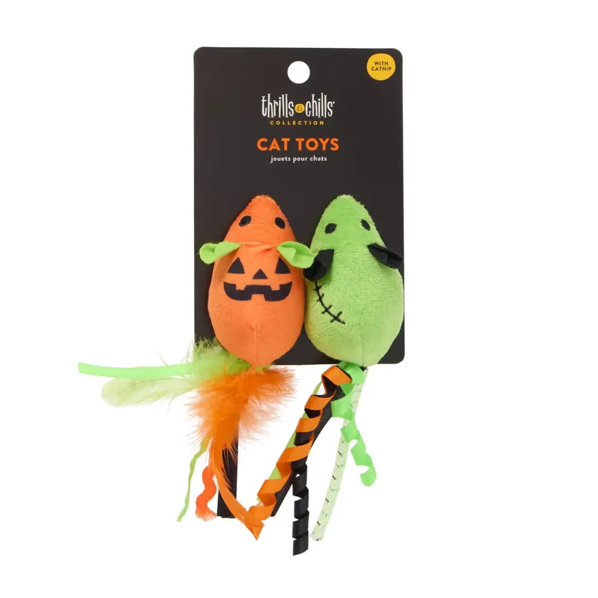 Thrills & Chills™ Halloween Mice Cat Toys 2-Pack [Brand Thrills & Chills®, Includes 2 Count, Intended For Cats, Activity Swat & Pounce, Hunt & Stalk]