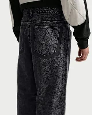 Nike Sportswear Men's Black Jeans Black/Safety Orange [Black/Safety Orange, Embroidered Swoosh logo, Hand pockets]