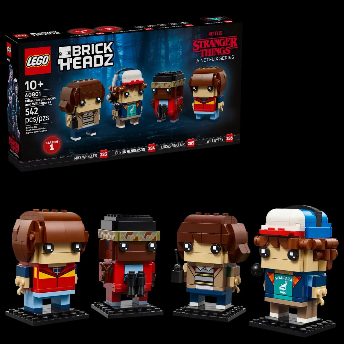 LEGO Mike, Dustin, Lucas and Will Figures 40801 [542 pieces, ages 10+, Stranger Things]